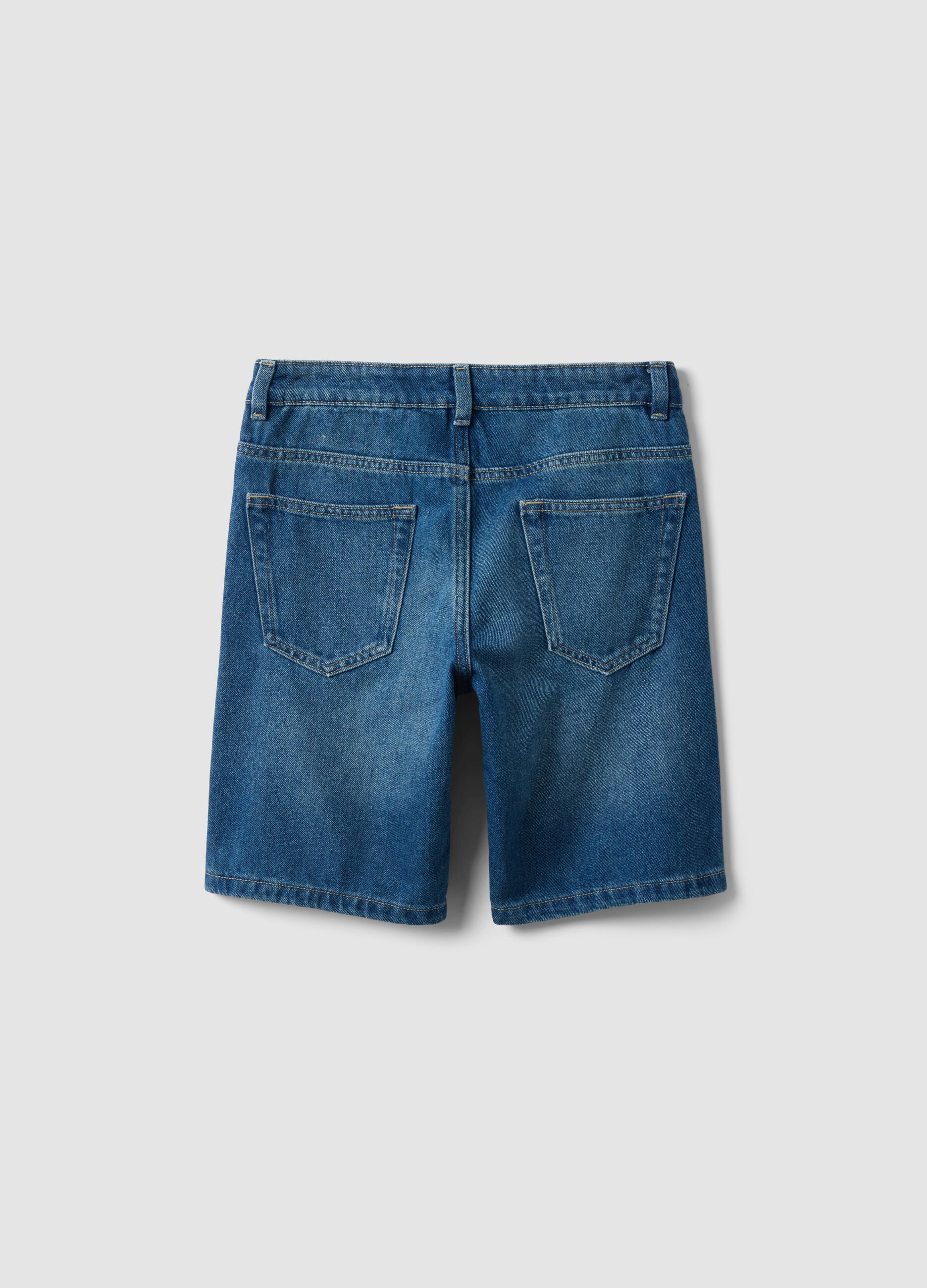 Blaue Denim-Shorts f&uuml;r Jungen aus Baumwollmix im Regular Fit