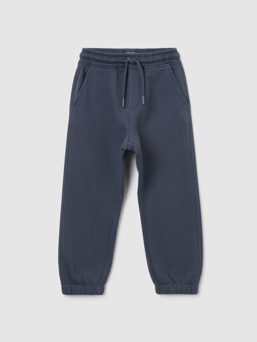 Children's trousers in pure cotton blue regular fit_0