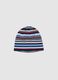 Multicoloured striped stretch cotton hat for boys_0