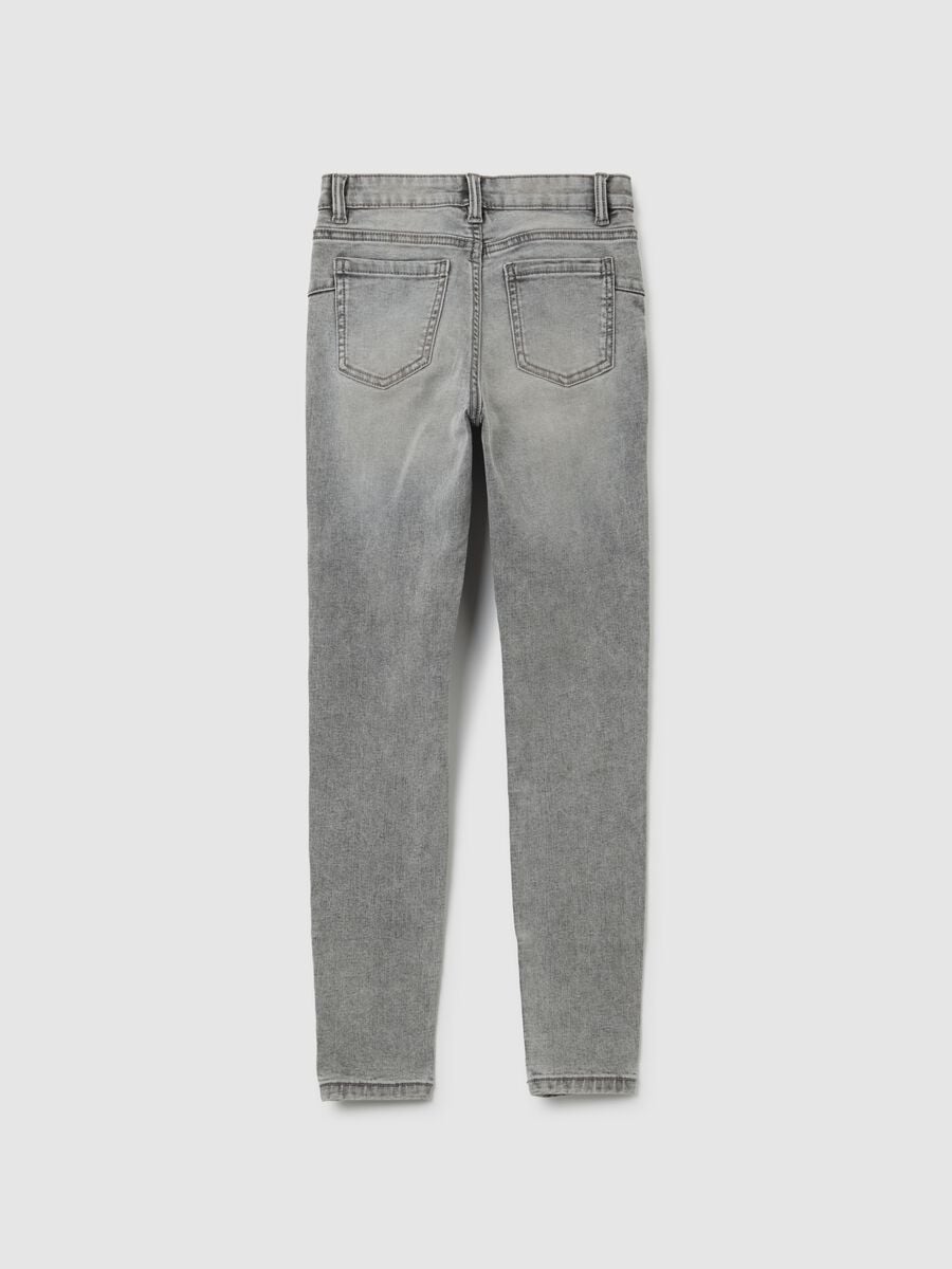 M&auml;dchen-Jeans in grauem Denim, Skinny Fit_4