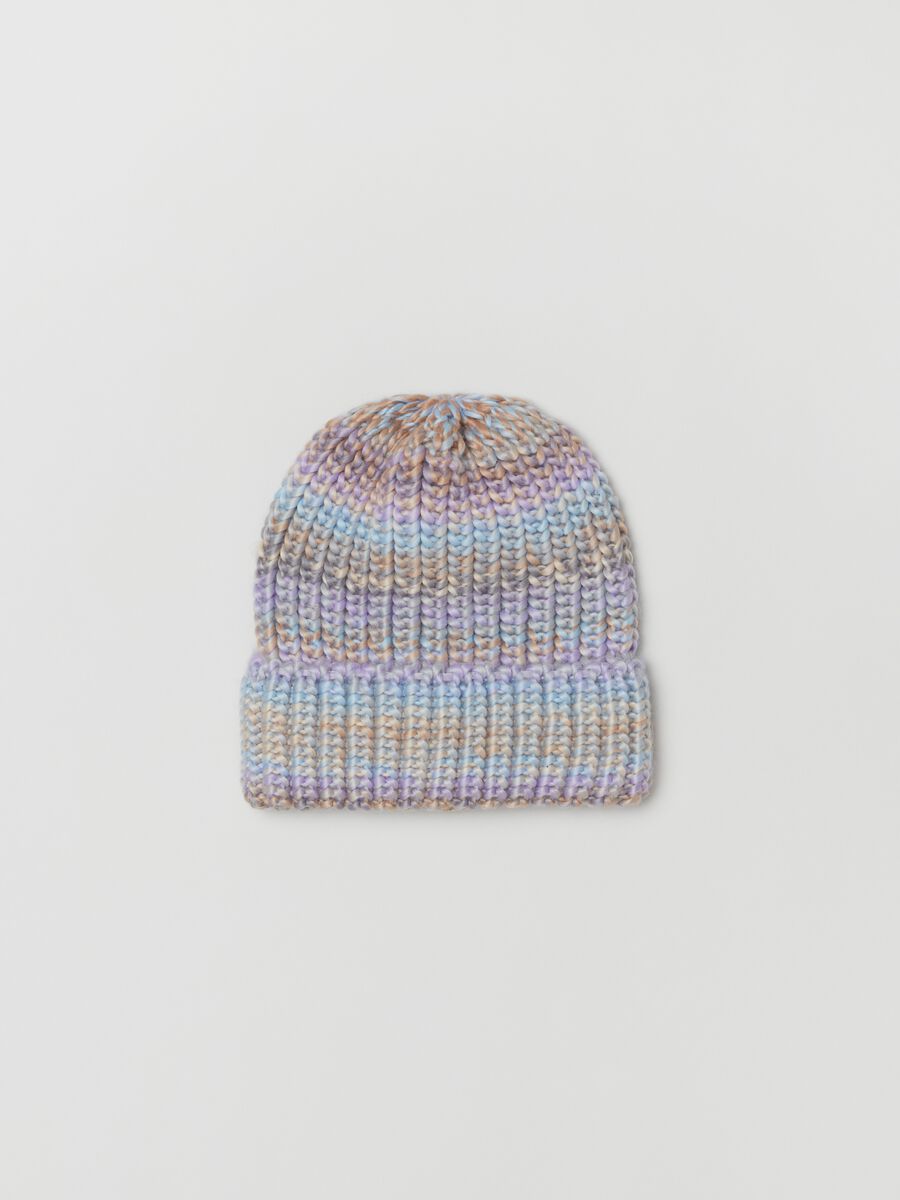 Multicoloured ribbed hat_0