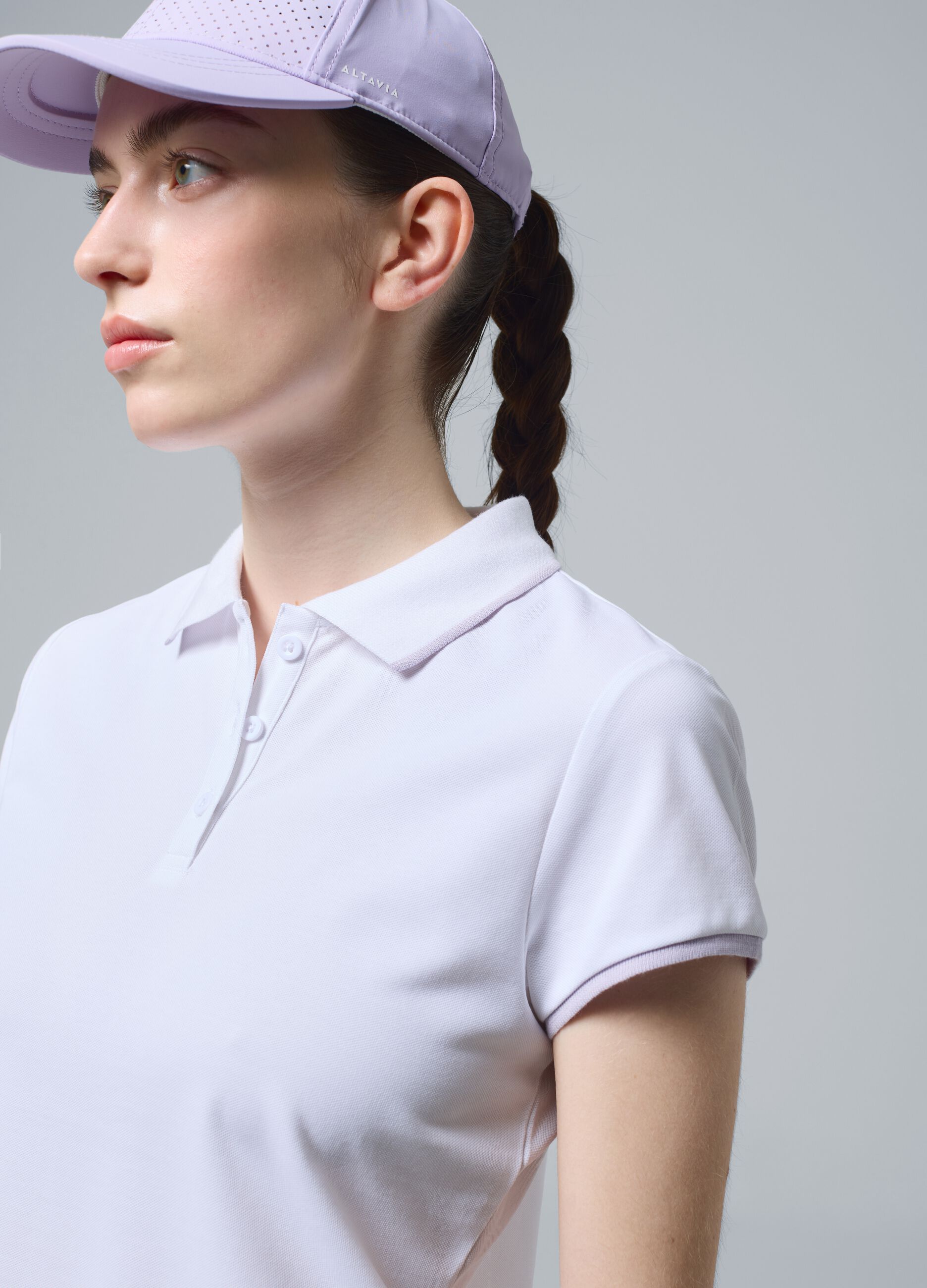 Weisses ALTAVIA COURT Sport-Poloshirt aus Stretch-Baumwolle