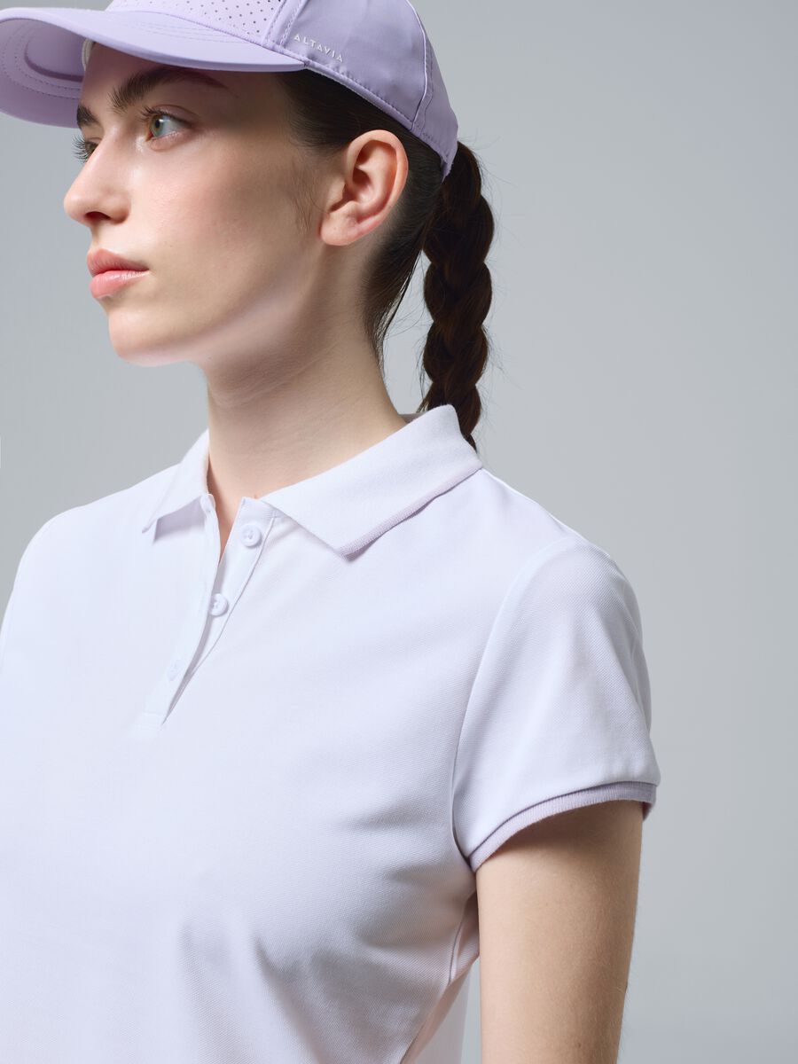 Weisses ALTAVIA COURT Sport-Poloshirt aus Stretch-Baumwolle_3