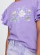 Purple short sleeve T-shirt with ruffles and GAP logo_2