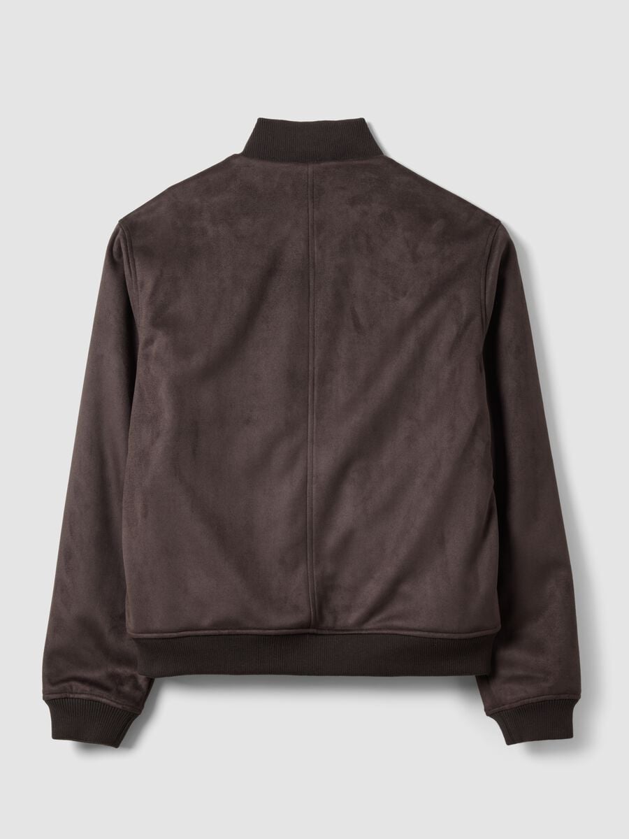 Brown regular-fit jacket with zip_2
