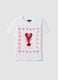 Camiseta blanca de algod&oacute;n puro con estampado frontal_4
