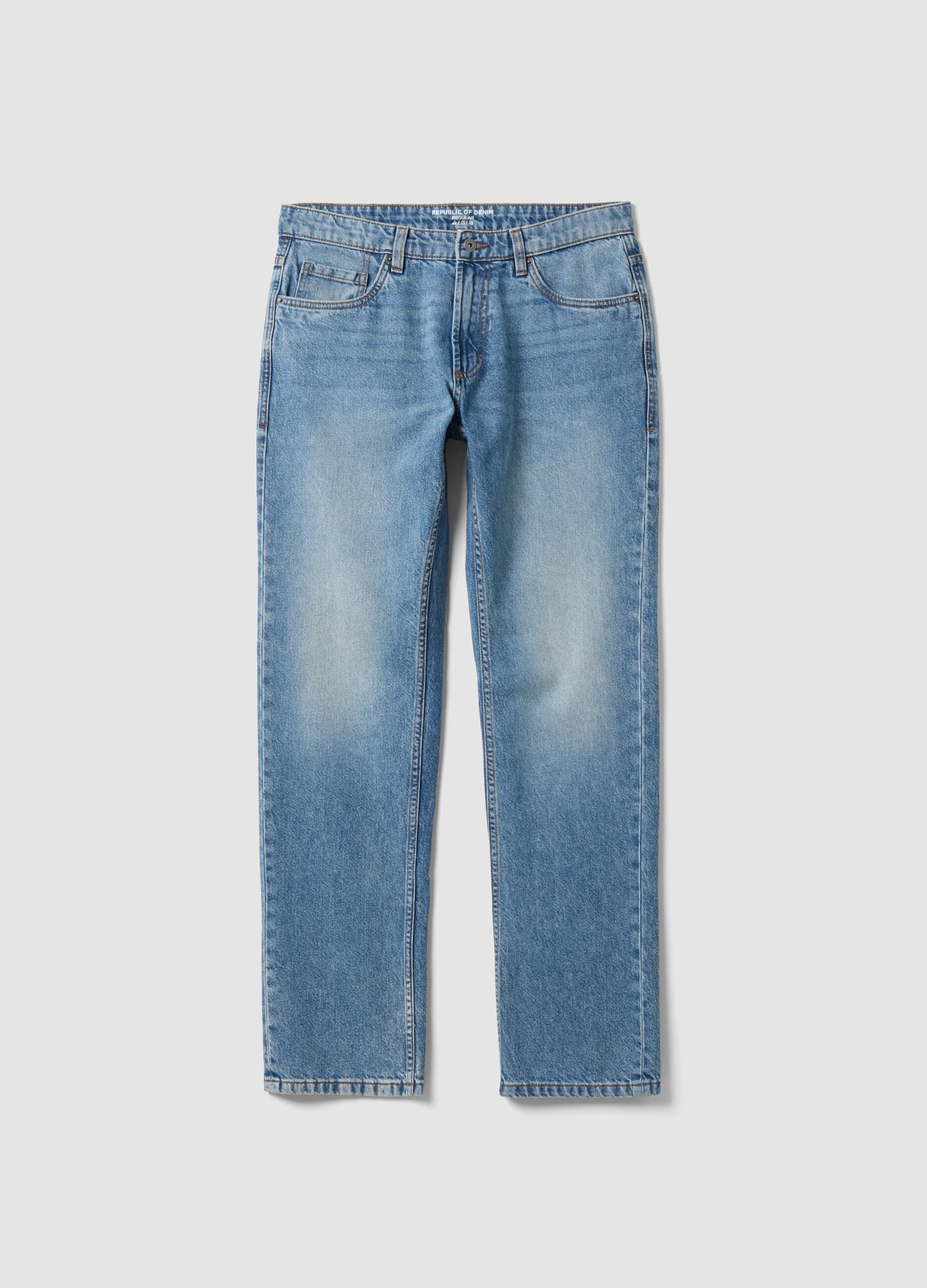 Regular-Fit Denim-Jeans aus reiner Baumwolle