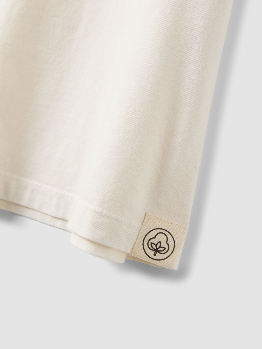 Beige pure cotton regular-fit short-sleeve T-shirt_1