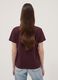 Red pure cotton T-shirt with front slogan, regular fit_3