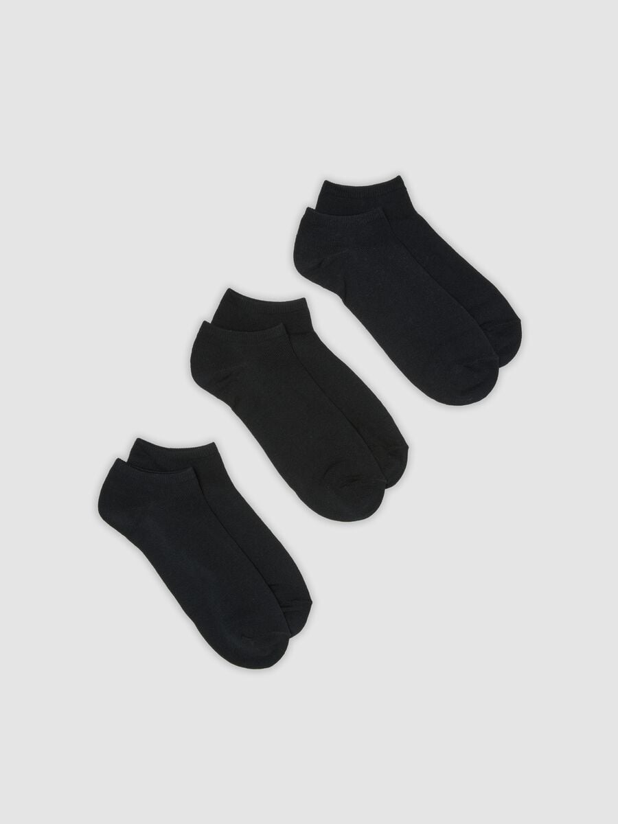 3er-Pack schwarze Sport-Kn&ouml;chelsocken aus Bio-Baumwolle_0