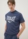 Blue pure cotton regular fit t-shirt with Everlast logo_0