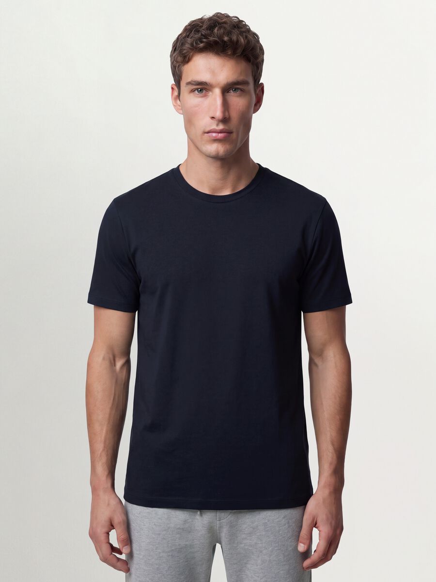 Men&rsquo;s black organic cotton slim-fit short-sleeve T-shirt_0