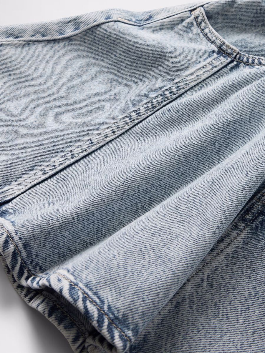 Flared denim skirt with pockets_3