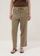 Beige viscose and linen blend straight-fit trousers with drawstring_2