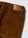 Pantaloni marroni in cotone elasticizzato a coste_3