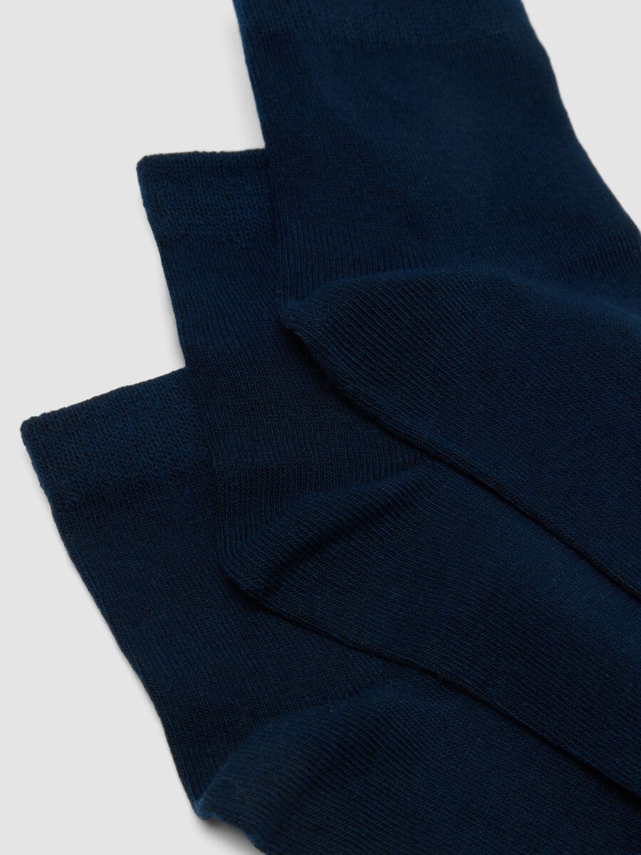 Pack of five blue short socks in organic stretch cotton_2