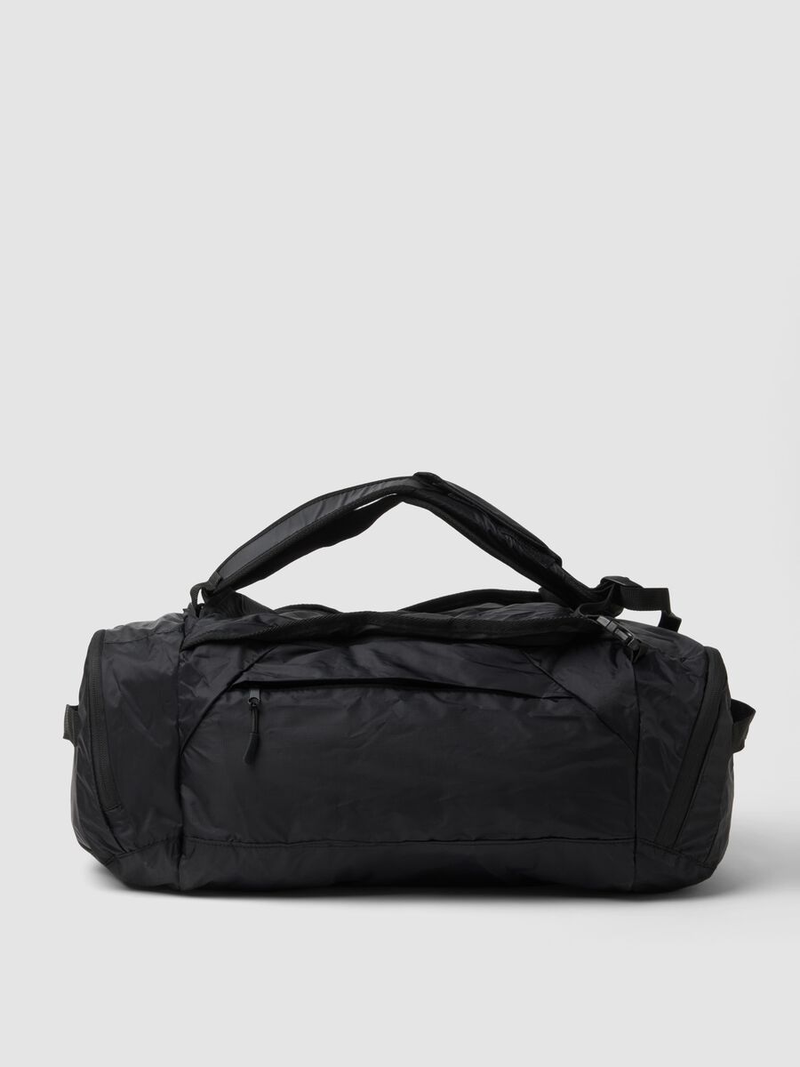 Foldable black sports duffel bag with backpack straps_0