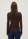 T-shirt marrone in puro cotone a maniche lunghe girocollo regular fit_3