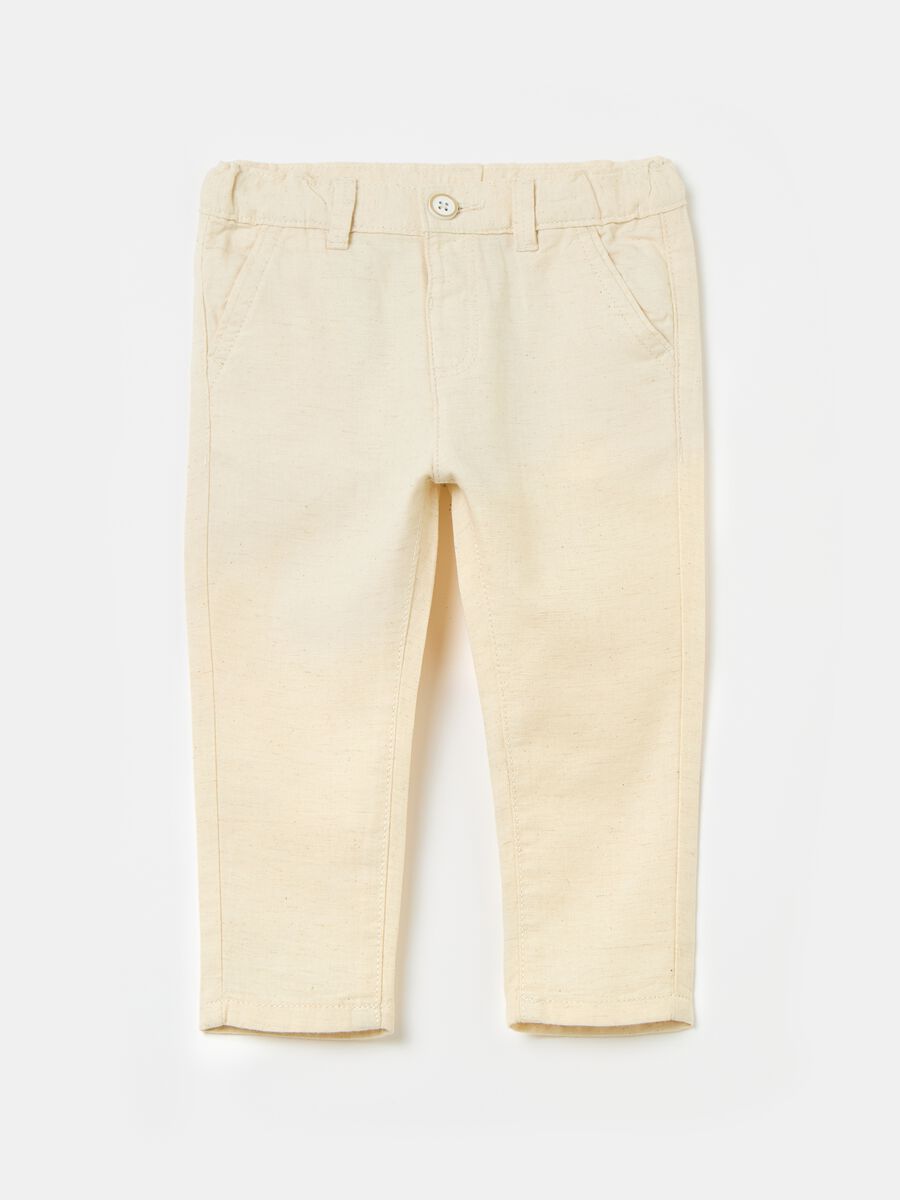 Pantaloni in cotone e lino_0