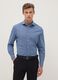 Blue shirt with micro-checks in stretch cotton regular fit_0