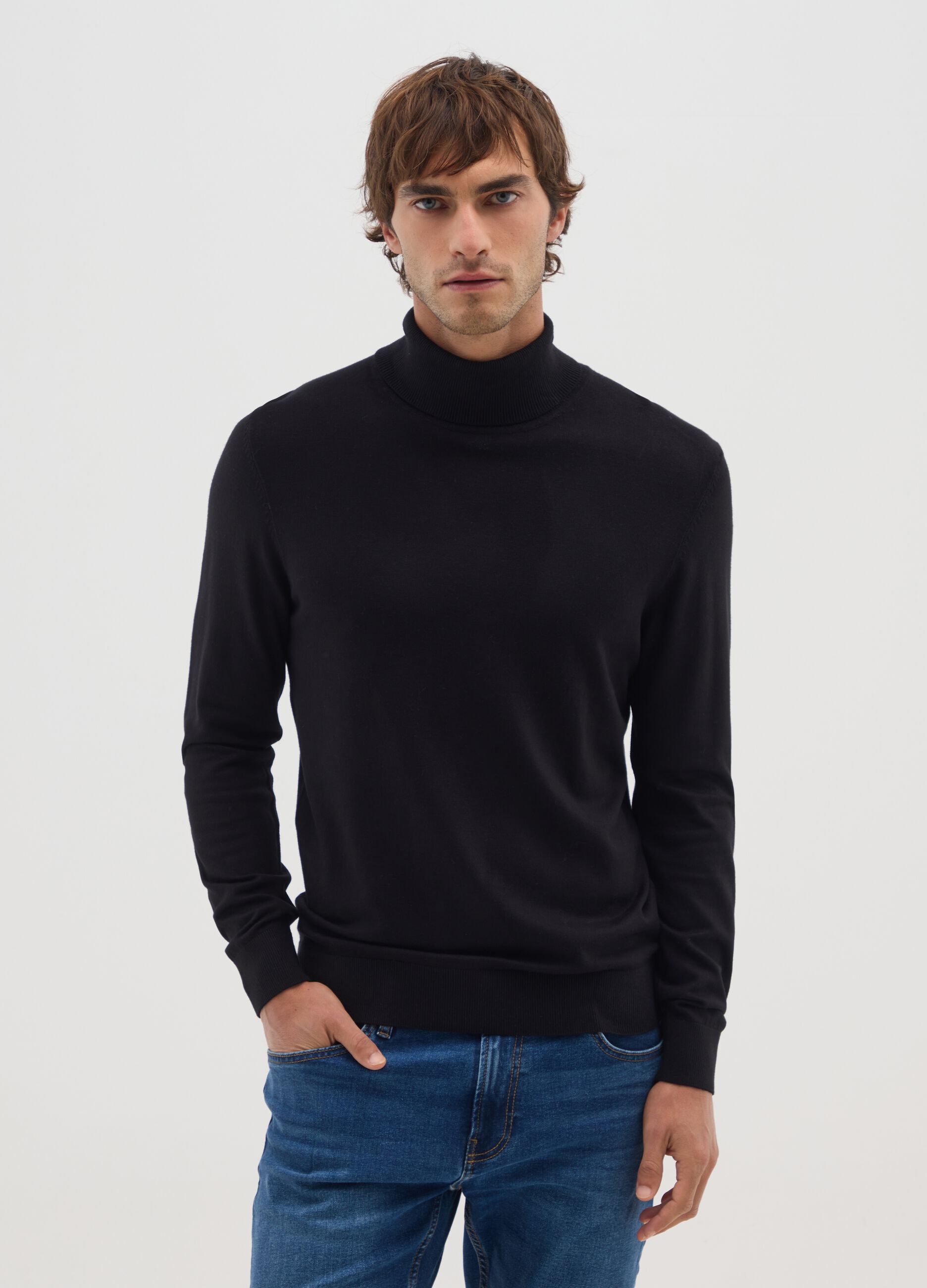 Black Regular Fit Turtleneck