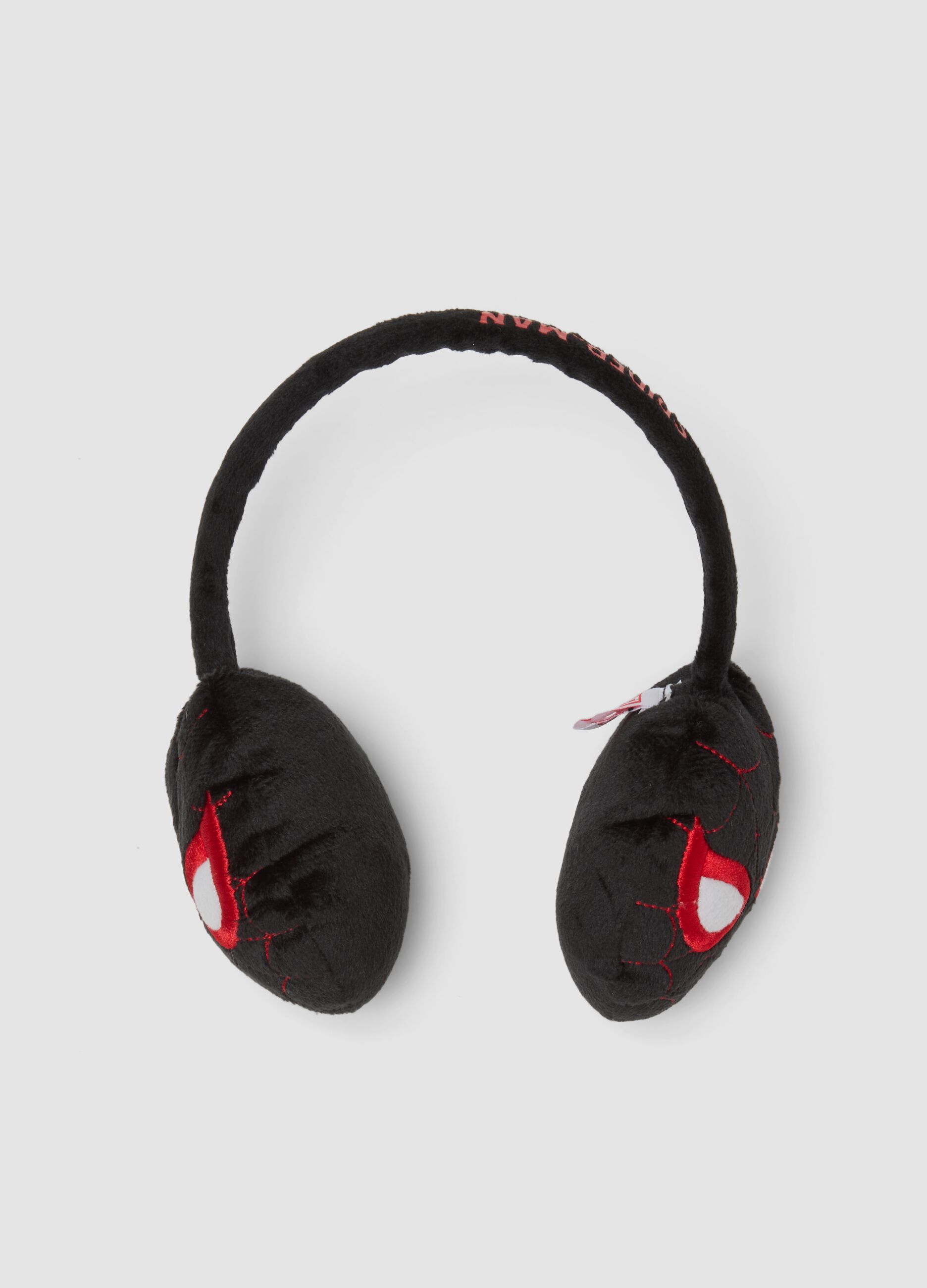 Black ear muffs with MARVEL Spider-Man print
