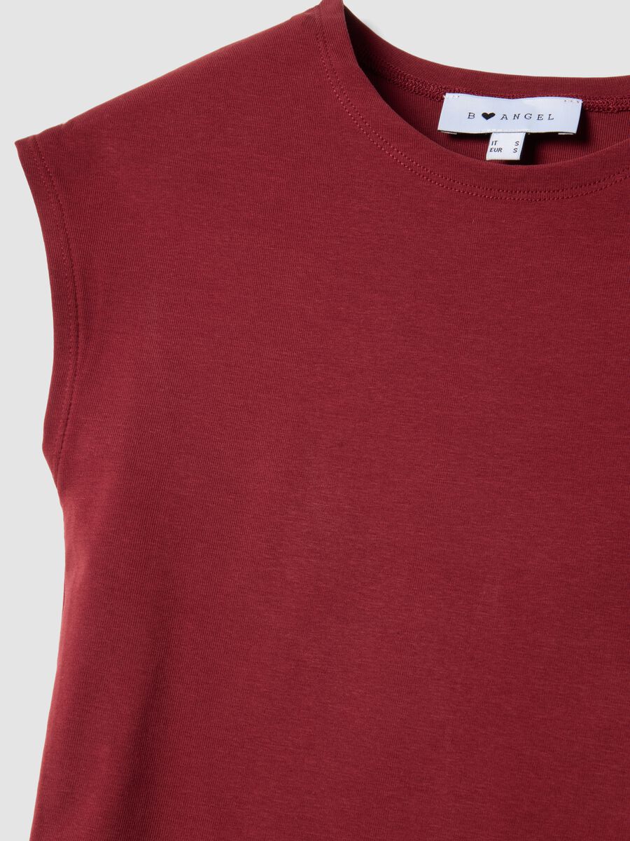 Red fitted cotton tank top with stretch_5
