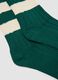 Green stretch cotton-blend tennis socks with stripes_1