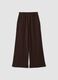 Brown long stretch regular-fit trousers_0