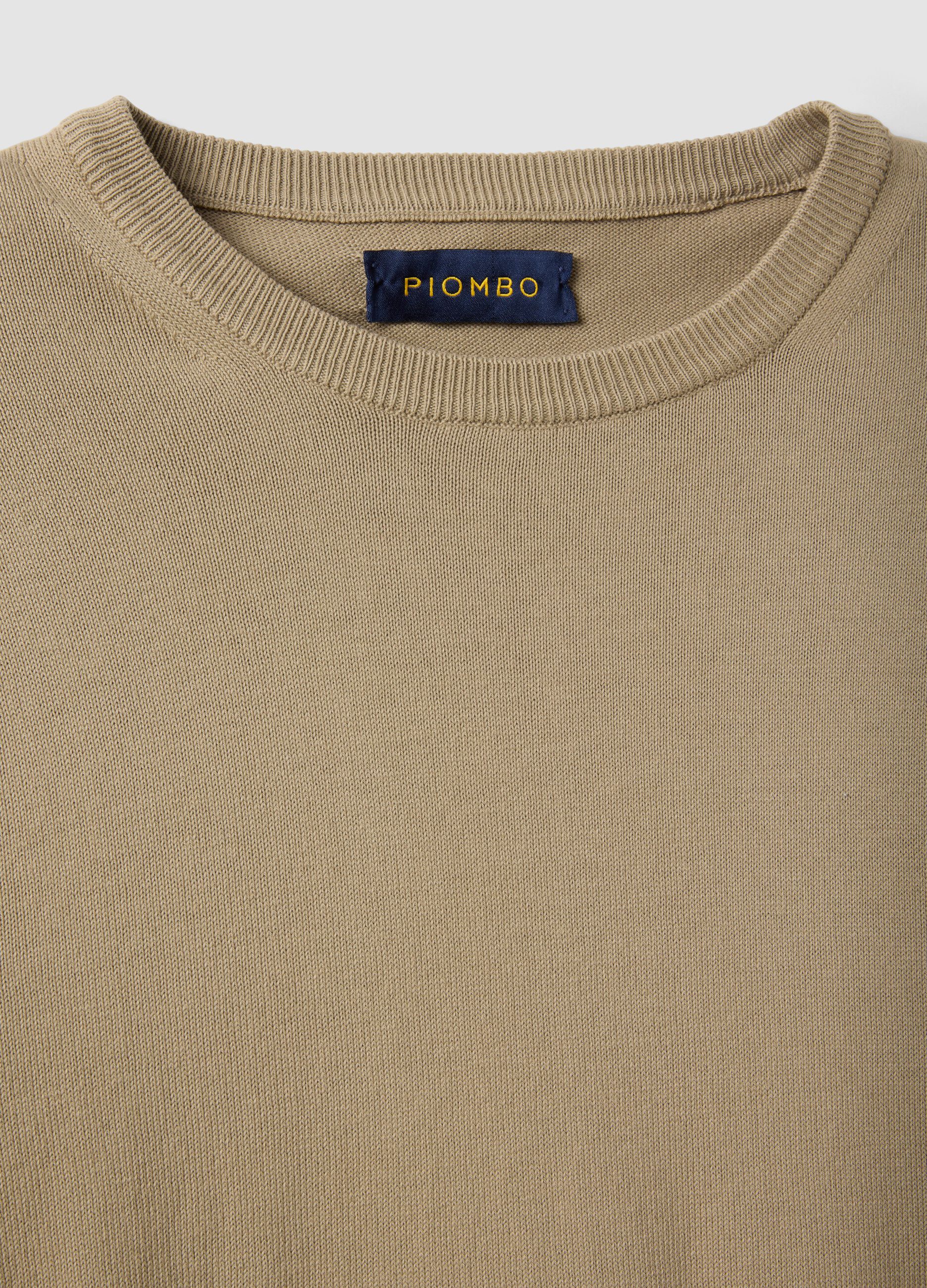 Beiger Pullover aus reiner Baumwolle