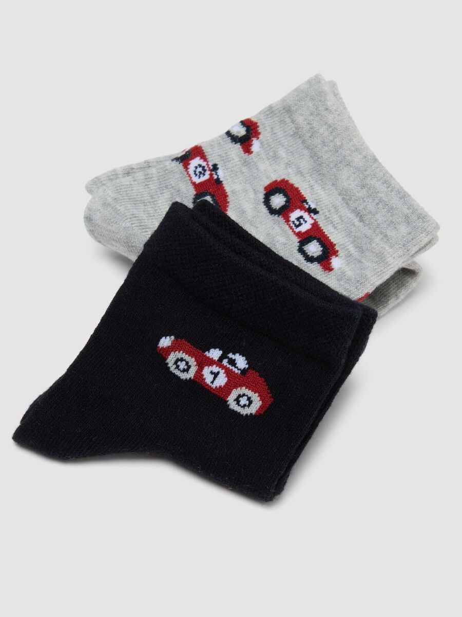 3-pack of multicolour short socks in stretch organic cotton for boys_2