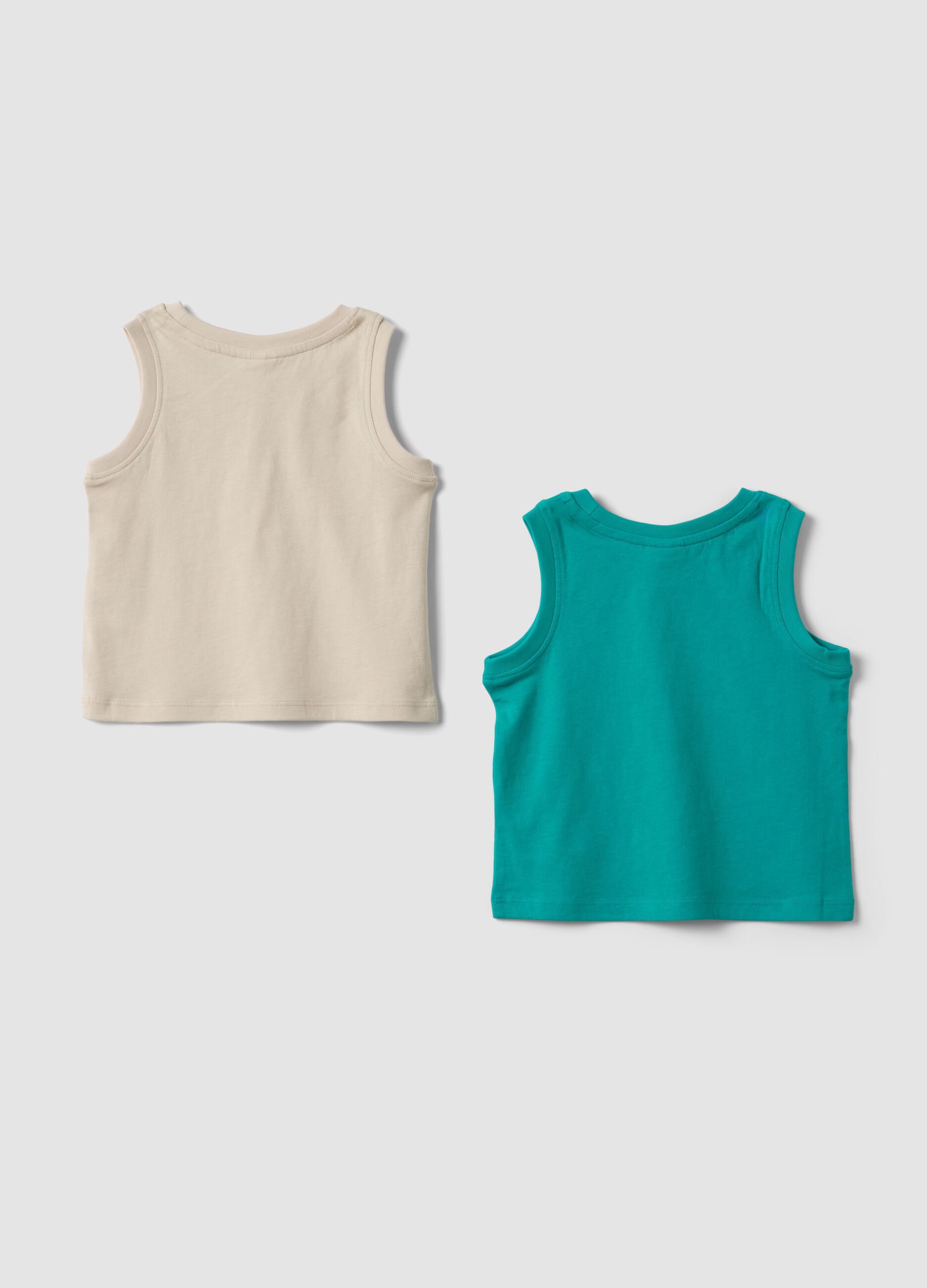 2-pack of green pure cotton tank tops