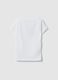 Girls' slim fit white stretch cotton t-shirt with slogan_1