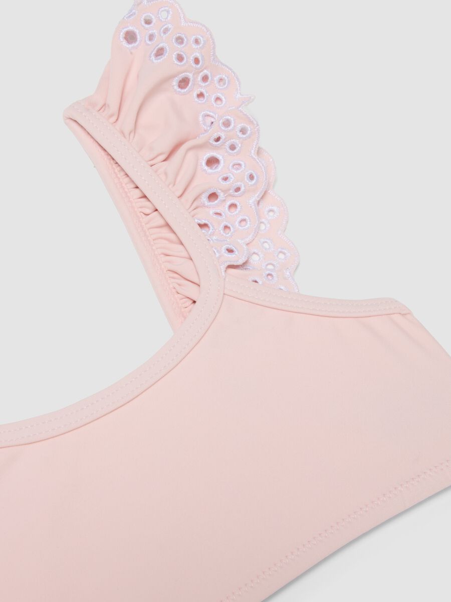 Pink stretch bikini with frilled detailing_2