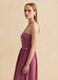 Robe longue rose en coton stretch, coupe regular, sans bretelles_0