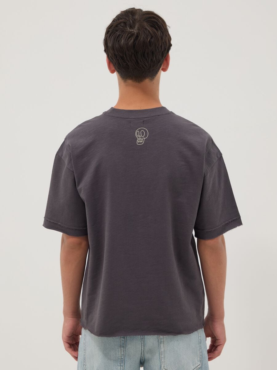 Grey pure cotton short-sleeve oversized T-shirt for boys_1