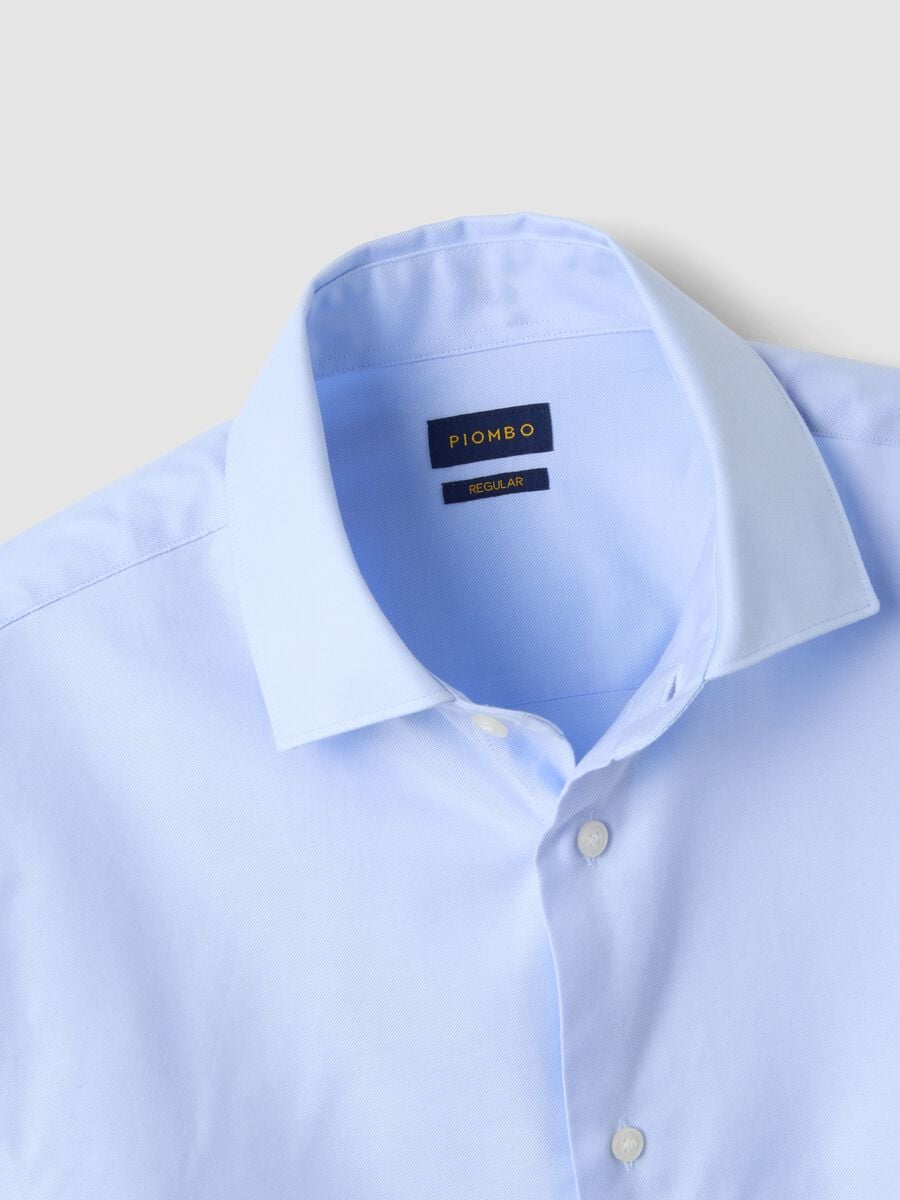 Camicia azzurro acqua in puro cotone con collo classico regular fit_1