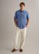 Men's blue shirt in linen and cotton blend_1