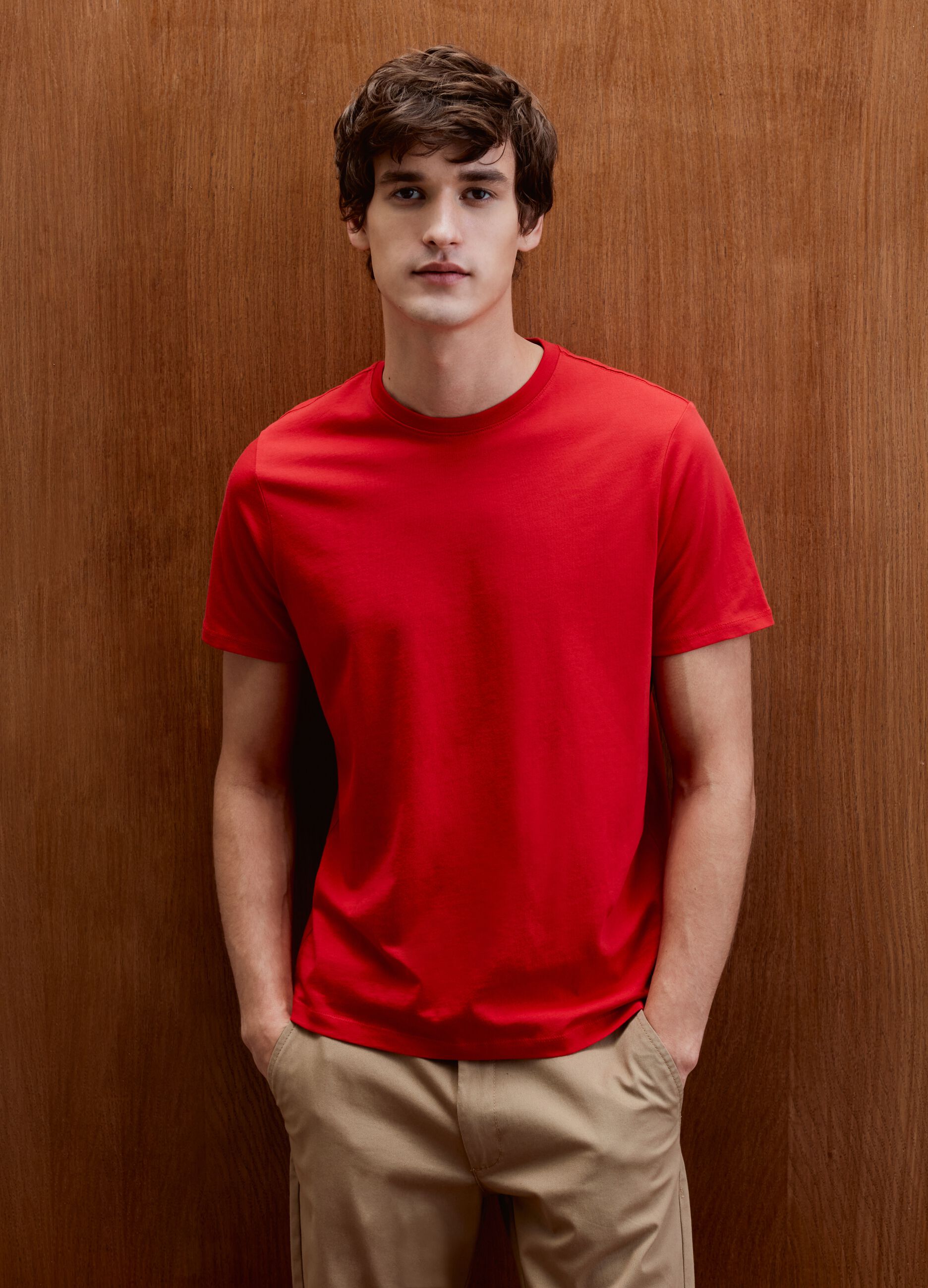 Camiseta cuello redondo de algodón