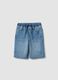 Light blue stretch cotton denim shorts_3