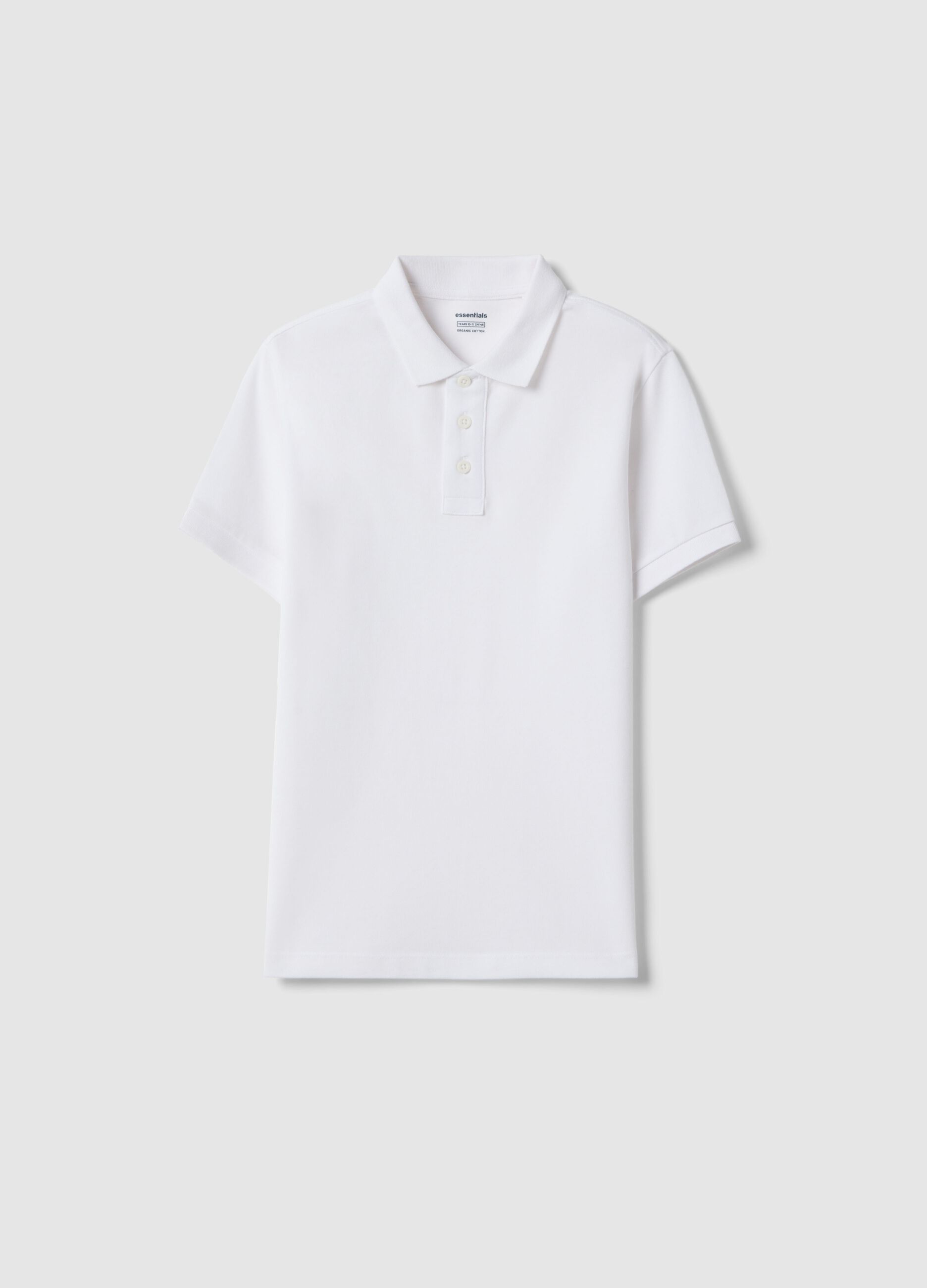 Weisses Poloshirt aus Bio-Baumwolle f&uuml;r Jungen, Regular Fit