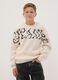 Beige oversized cotton-blend ribbed crew-neck top for boys_2