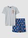 Men&rsquo;s multicolour short cotton pyjama set with Paul Frank print, regular fit_4