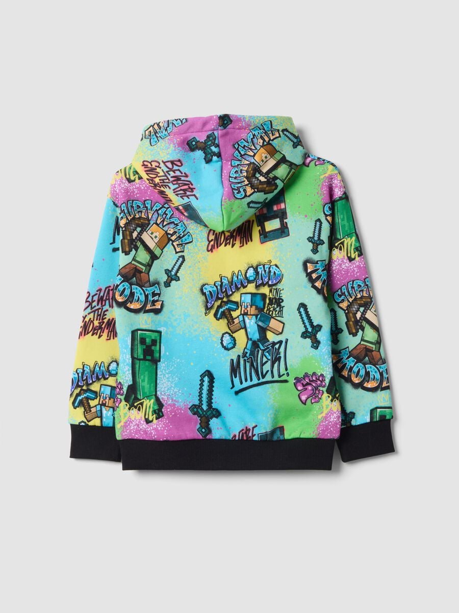 Sweat &agrave; capuche multicolore en coton m&eacute;lang&eacute; avec col rond_1
