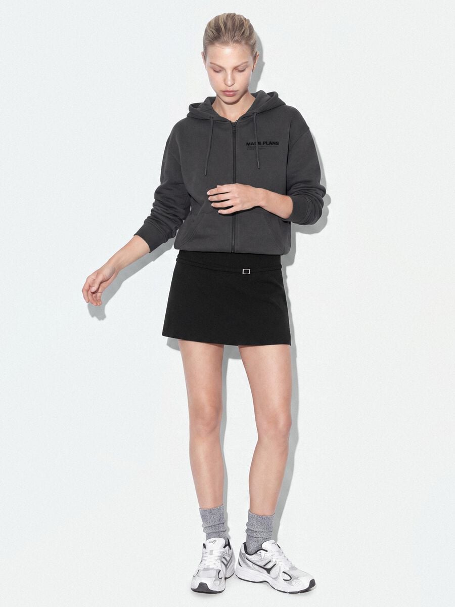 Grey cotton-blend hoodie with relaxed-fit slogan_1