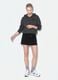 Grauer Hoodie aus Baumwollmix mit Kapuze und relaxed-fit Schriftzug_0