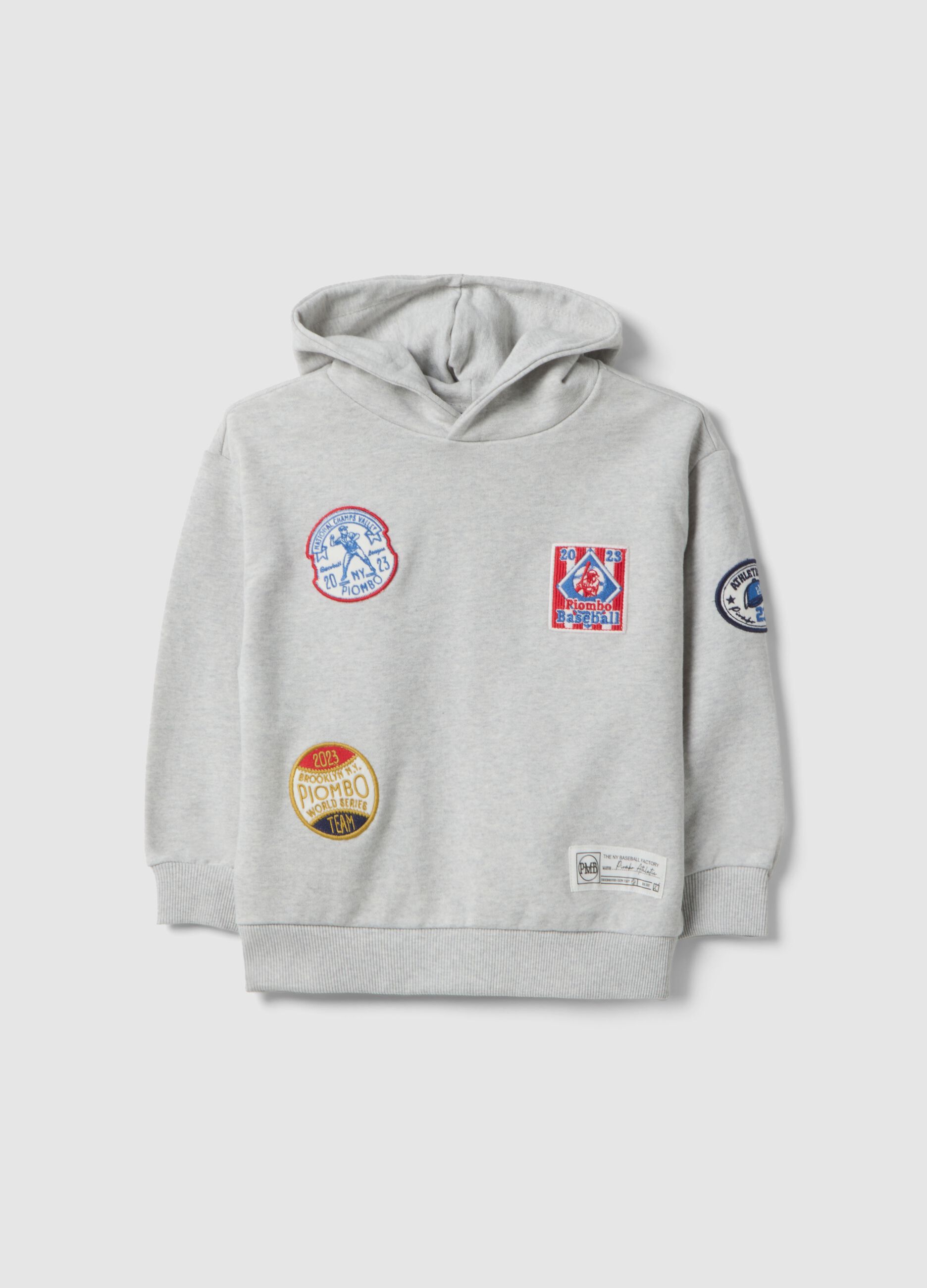 Child's grey regular fit cotton blend sweatshirt with patch