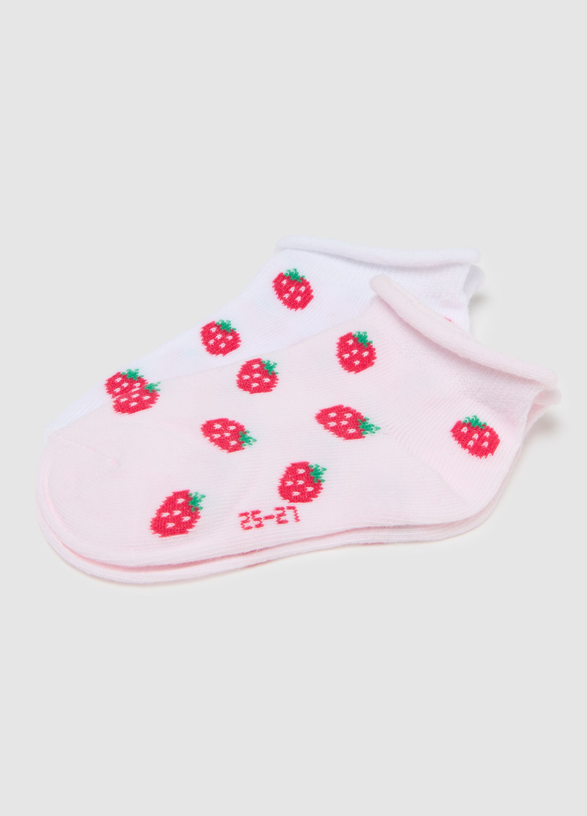 Girls' short socks in multicolour cotton blend with elastic