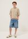 Light blue stretch cotton denim shorts_0