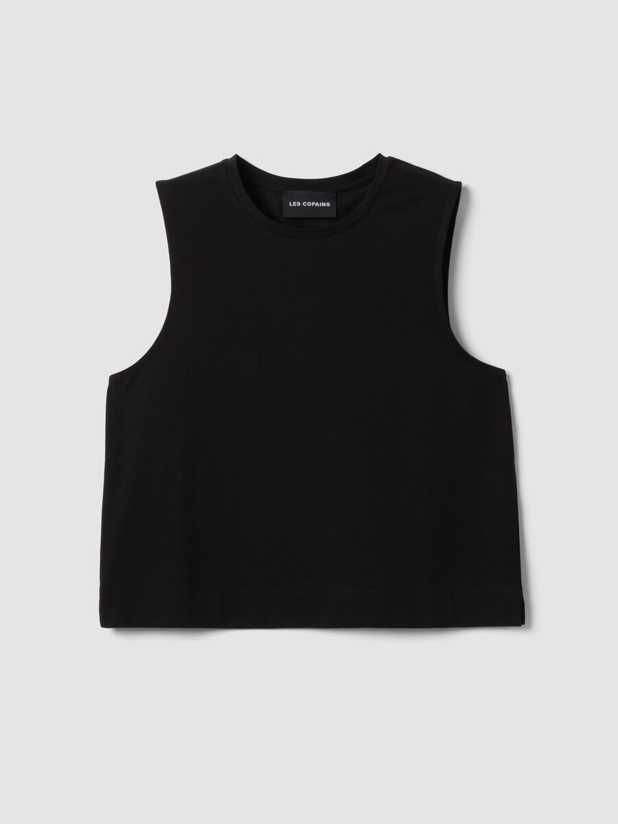 Schwarzes Tanktop aus Baumwollmix_4